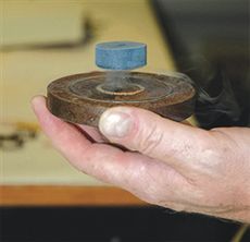 Image of a Superconducting Bulk levitated over a magnet